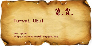 Murvai Ubul névjegykártya
